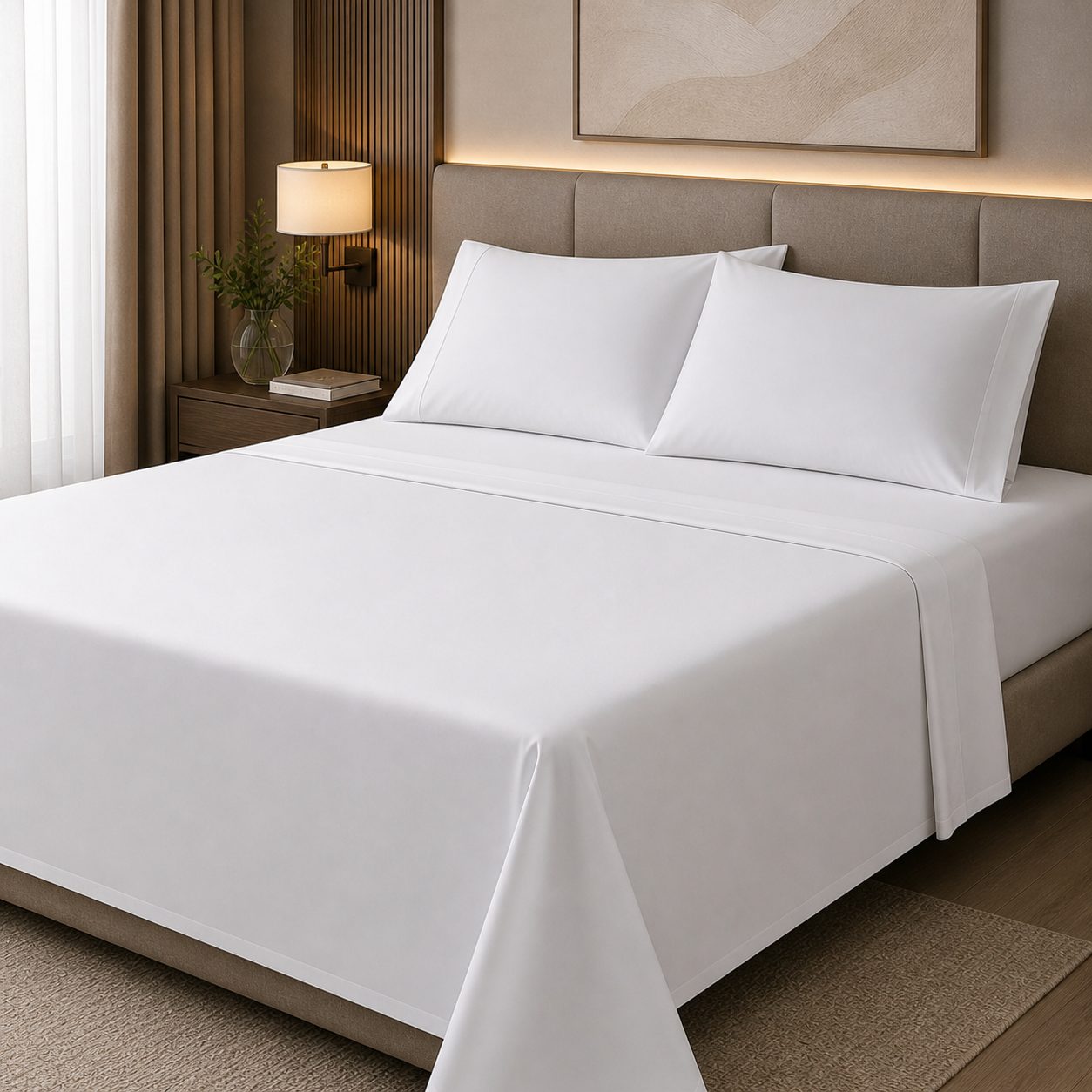 TC-200 Percale Flat Bed Sheet - White – hotel bed linen, UK Linen House