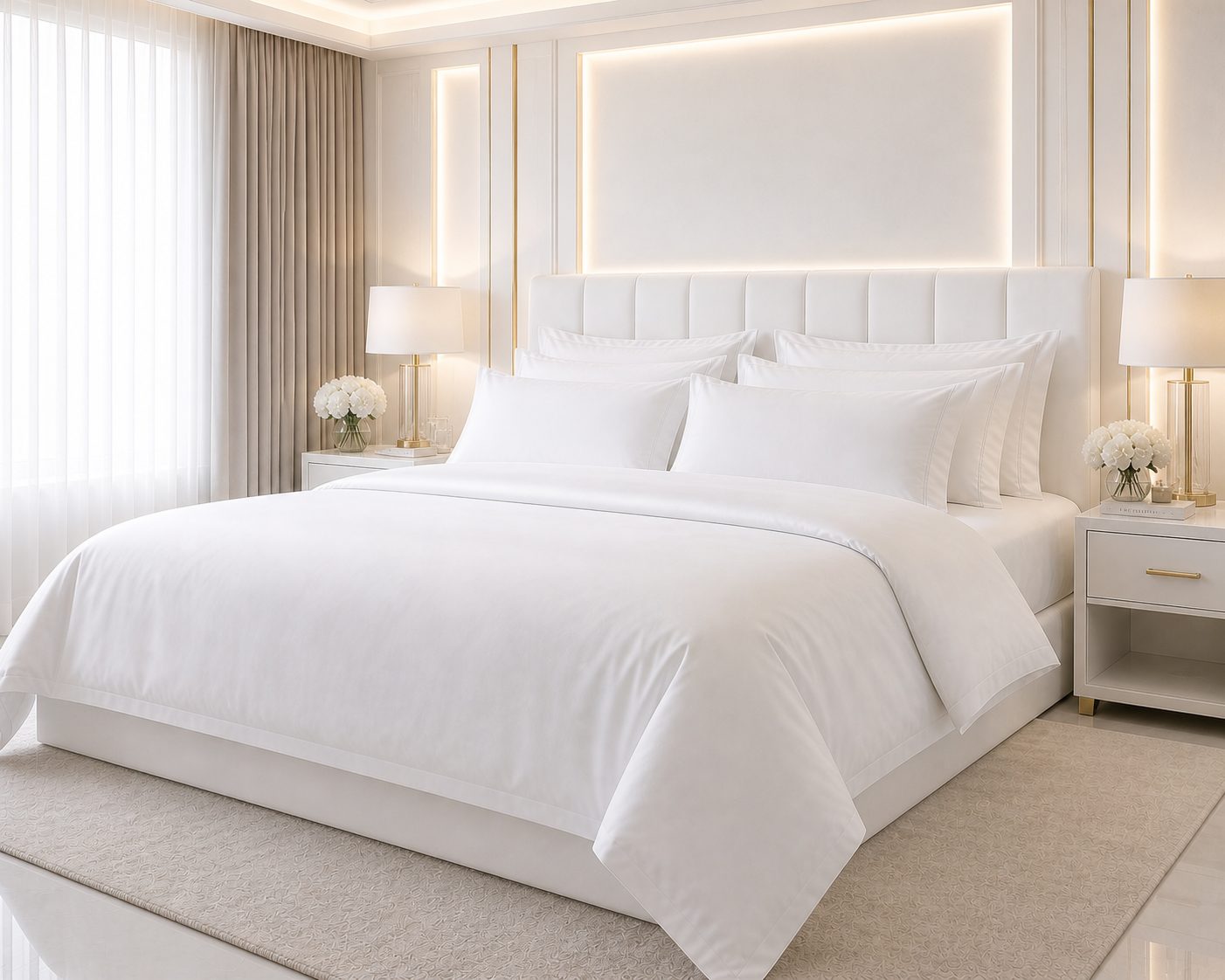 TC-300 Percale Flat Bed Sheet - White – hotel bed linen, UK Linen House
