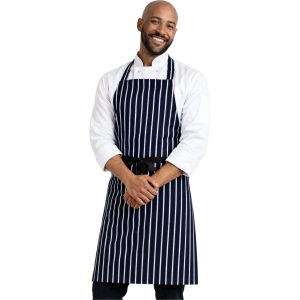 Unisex Adult Apron Navy Blue White Striped