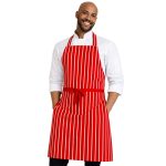 Unisex Red white Striped Apron