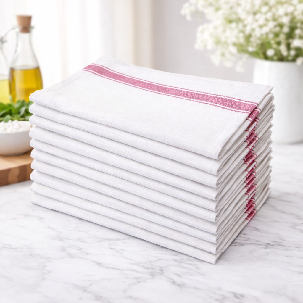 Glass Cloth Red Stripe