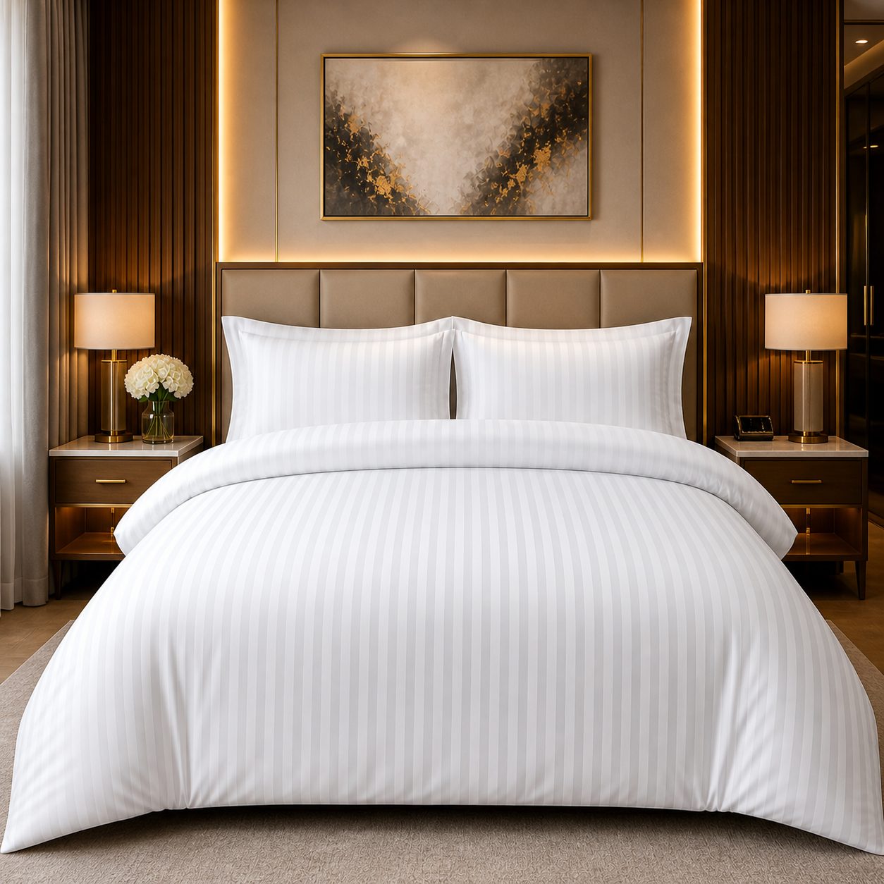 Duvet Cover 200 TC 1" Satin Stripe
