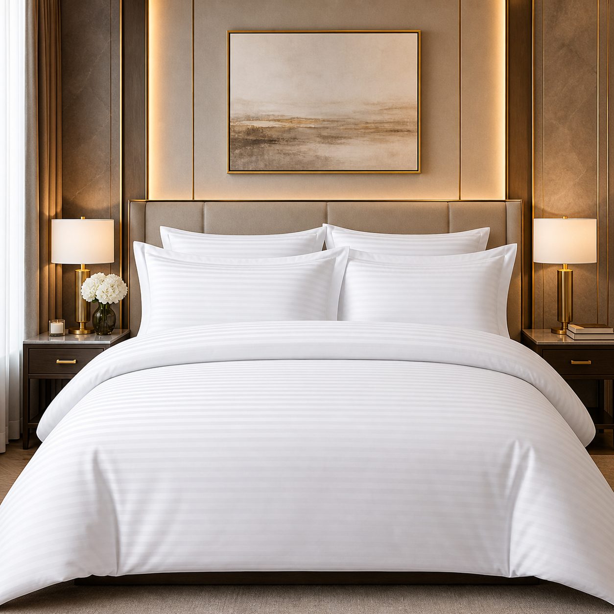 Duvet Cover 200 TC 1" Satin Stripe - Image 2