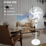 Floor Standing Pedestal smart 16 Inch 5 blades 3 Speed White Eco Air Cooling Fan