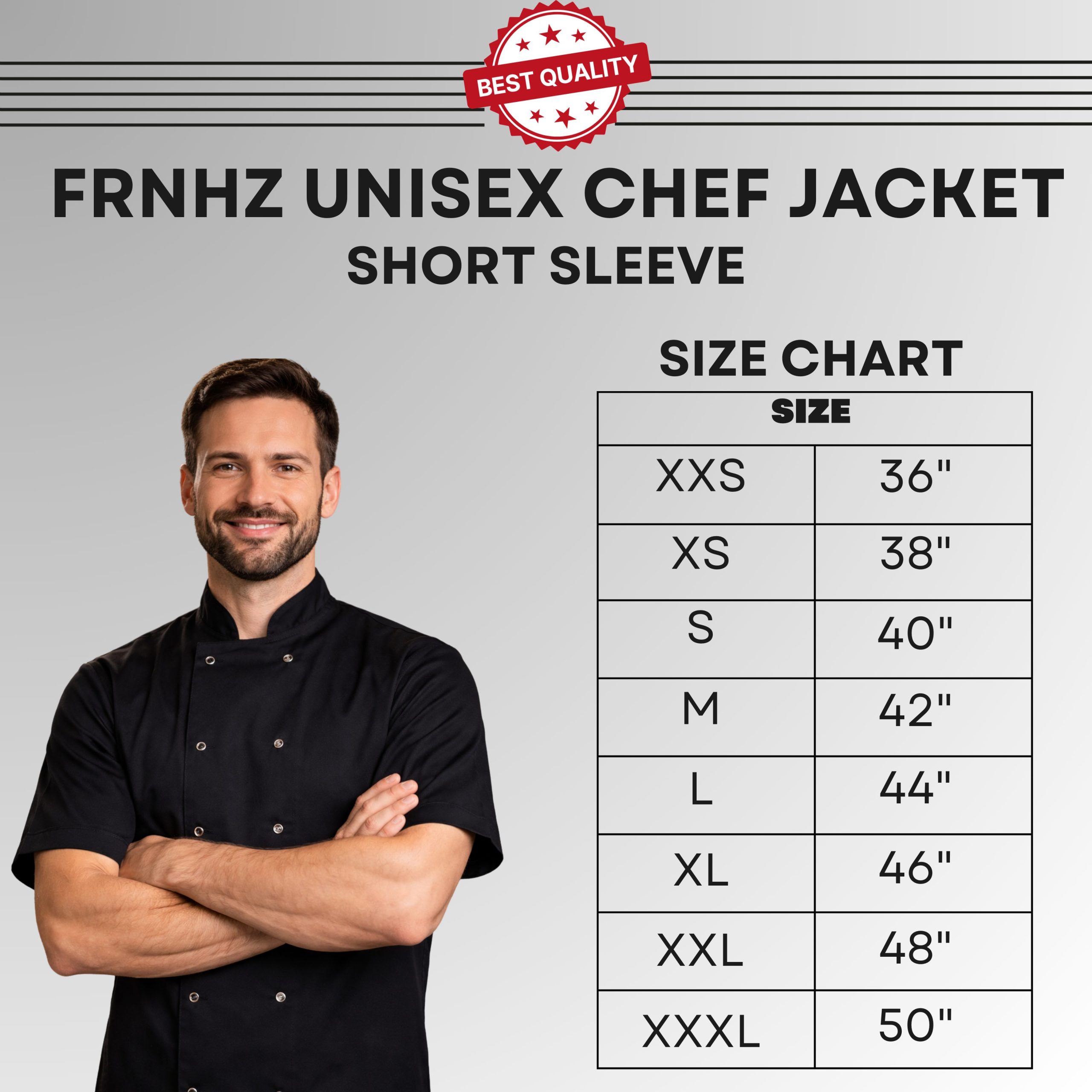 Black Chefs Jacket Unisex Short Sleeve - Image 3