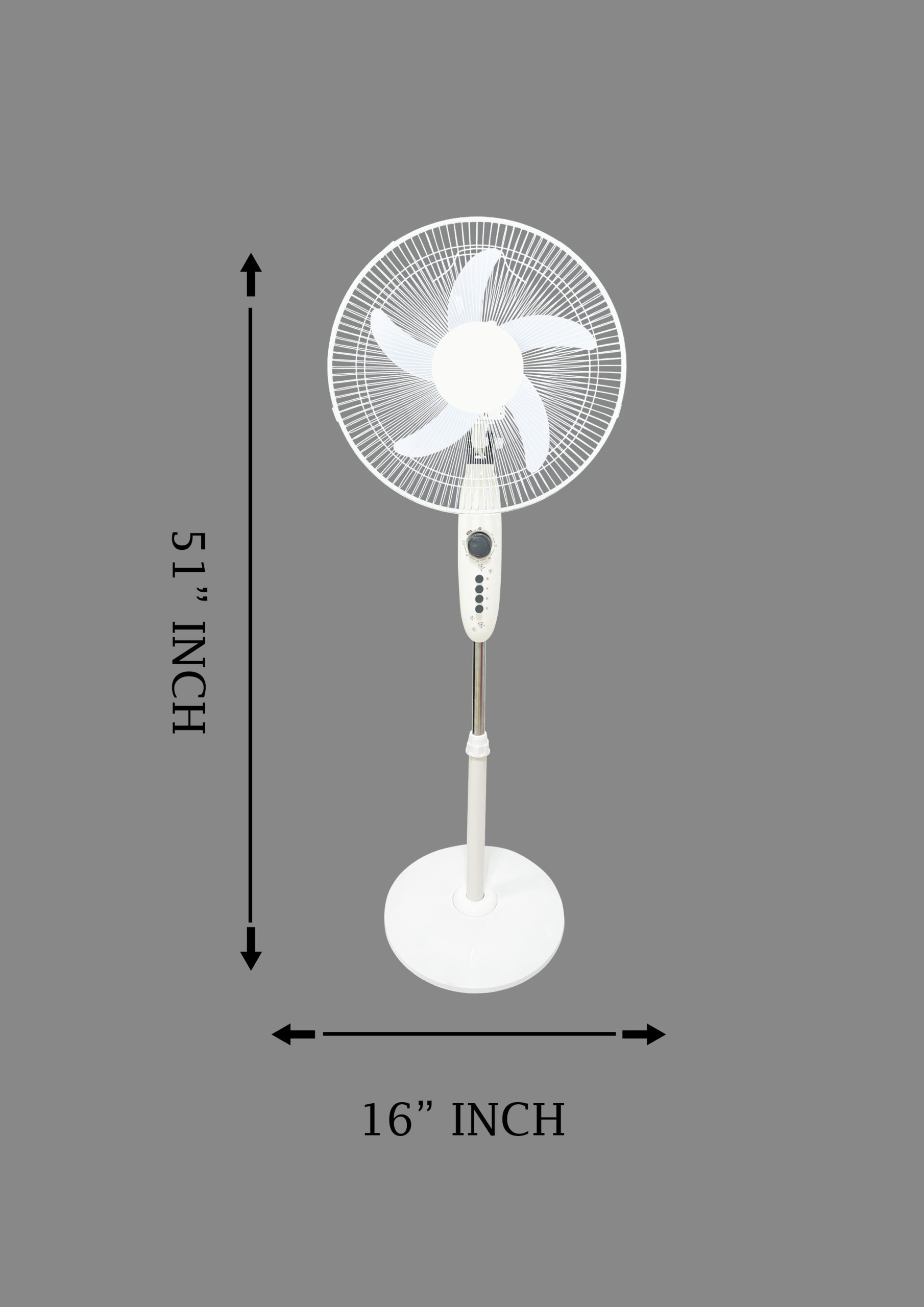 Floor Standing Pedestal smart 16 Inch 5 blades 3 Speed White Eco Air Cooling Fan - Image 4