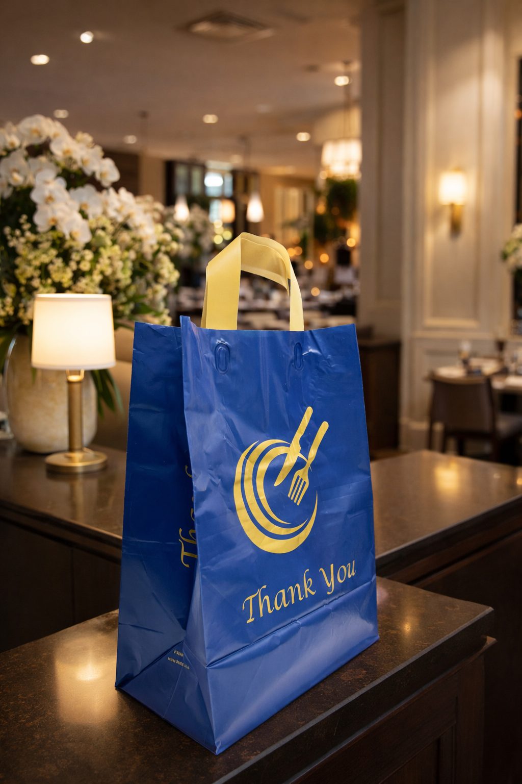 Loop Handle Takeaway Bags Large – Recyclable HDPE Food Delivery Carrier Bags with Cardboard Reinforced Handles - Image 10