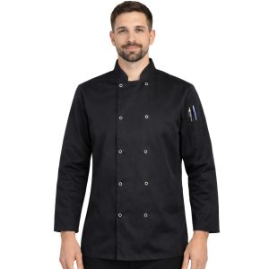 Black Chefs Jacket Unisex Long Sleeve