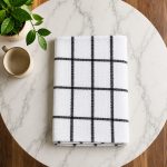 Finest Terry Tea Towels White/Black
