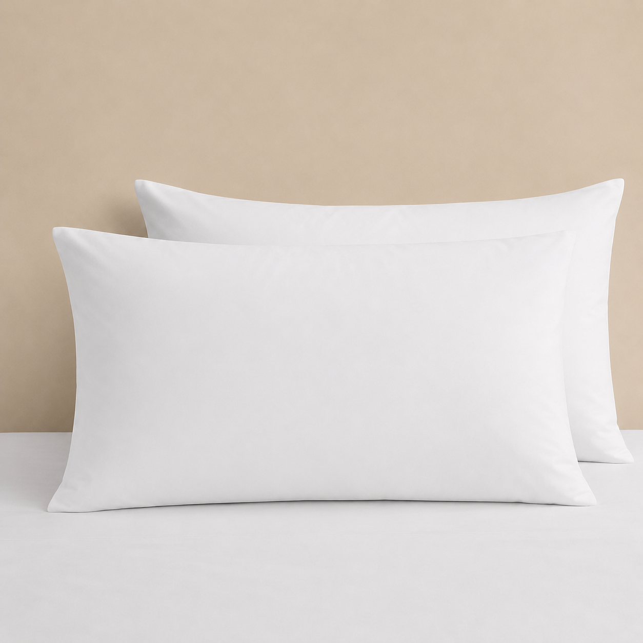 Hotel pillow case with flap closure in CVC 130 fabric, supplied by Linen House